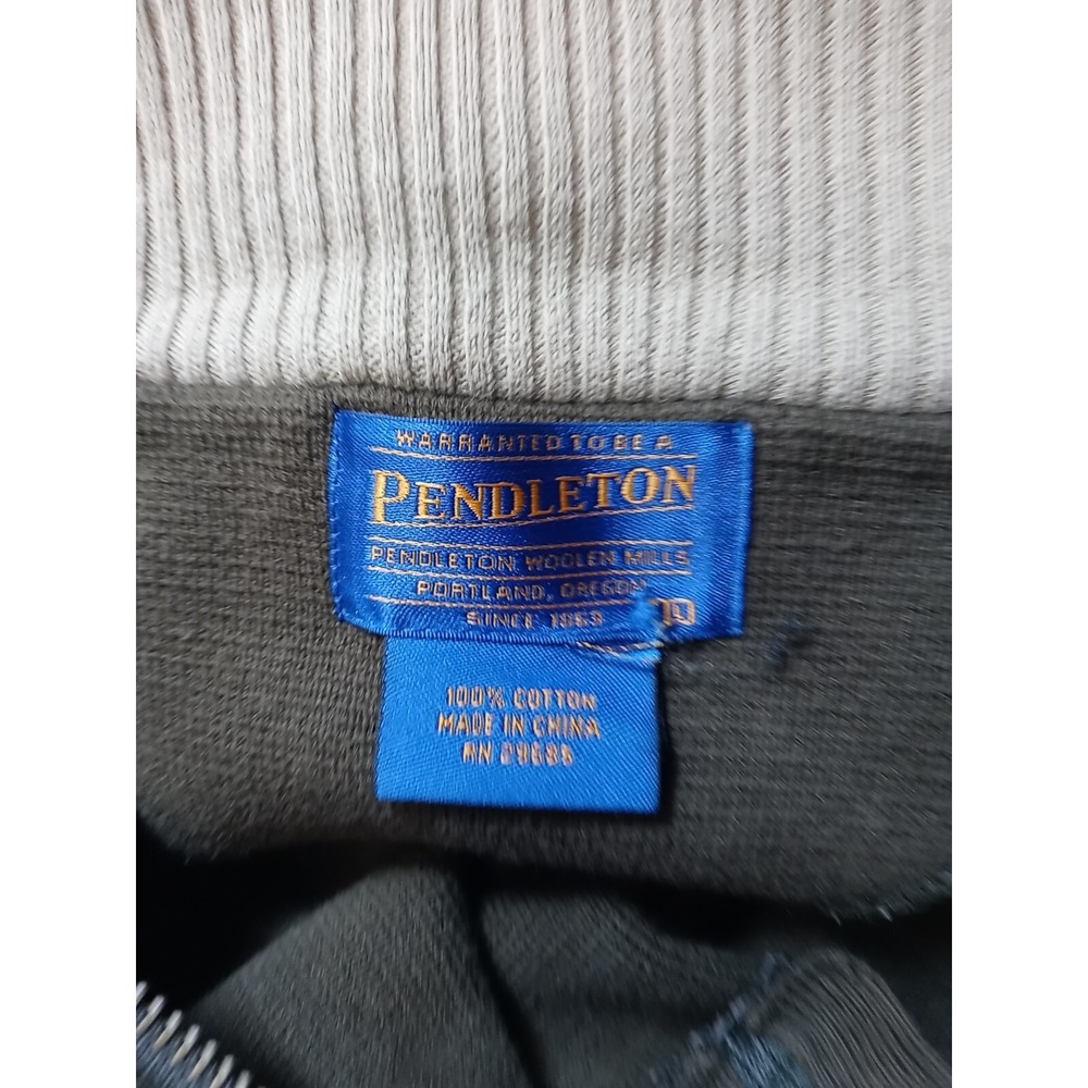 VTG Pendleton Sweater Men's Size Large 1/4 Zip Mock Neck Olive Green Sweater 90s - Picture 8 of 10